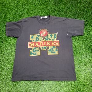 Vintage 80s United-States Marine Corps Shirt XL 23x27 Black